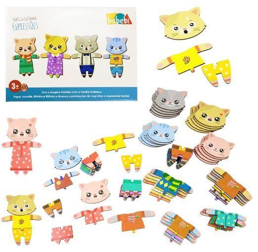 Imagem de Família Gatinhos Expressões - Babebi - Brinquedo Educativo