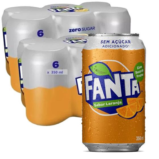 Imagem de Fanta Laranja Sem Açúcar 350ml (12 latas)