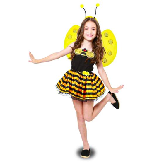 Imagem de Fantasia Abelhinha Bee Bee Infantil com Tiara e Asa