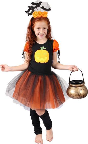 Imagem de Fantasia Abóbora Iluminada Menina - HALLOWEEN - QUIMERA KIDS