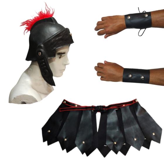 fantasia adereço de gladiador romano, kit gladiador, carnaval e festas Menor preço em fantasia adereço de gladiador romano, kit gladiador, carnaval e festas