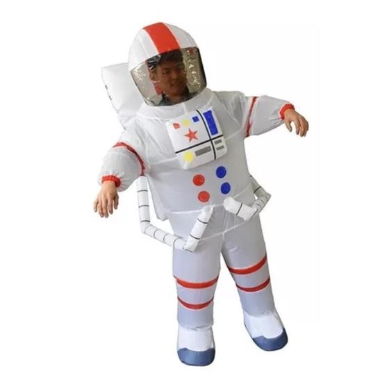 Imagem de Fantasia Adulto Realista Inflável Astronauta Com Inflador de Ar Modelo Para Diversão Cosplay