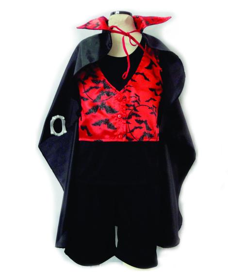 Imagem de Fantasia Bambolê Infantil  Halloween Vampiro com Capa - 110
