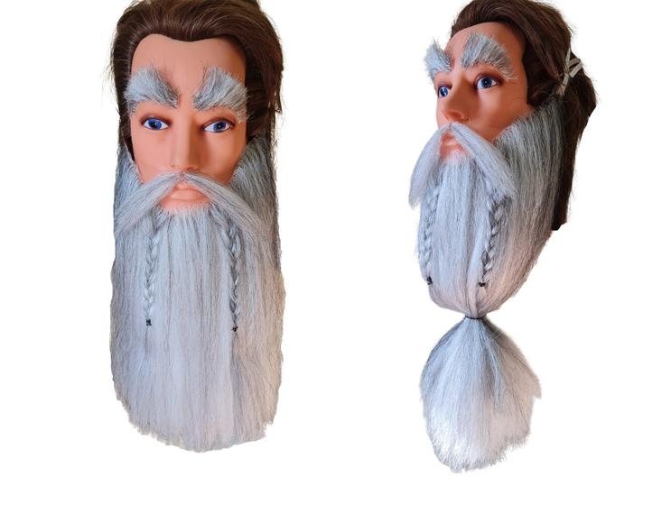 Imagem de Fantasia Barba Bigode sobrancelhas Grisalho Falso Realista
