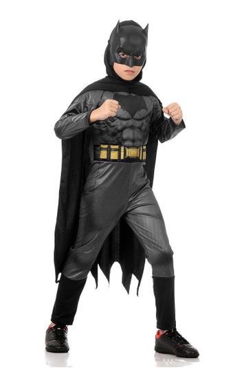 Imagem de Fantasia Batman Infantil Longa Luxo Musculo Liga Da Justiça