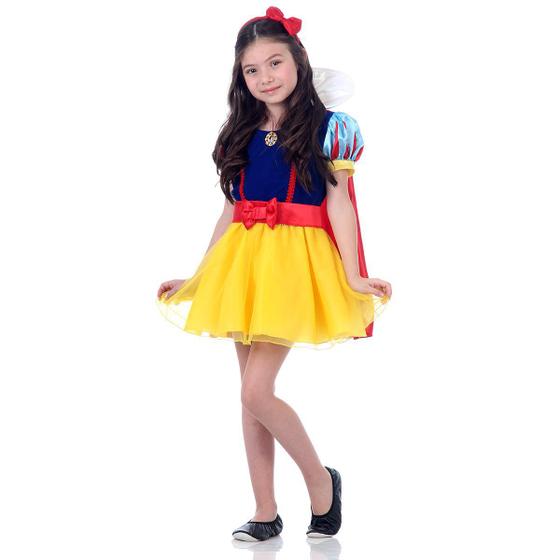 Fantasia Branca de Neve Disney Infantil Verão Menor preço em Fantasia Branca de Neve Disney Infantil Verão