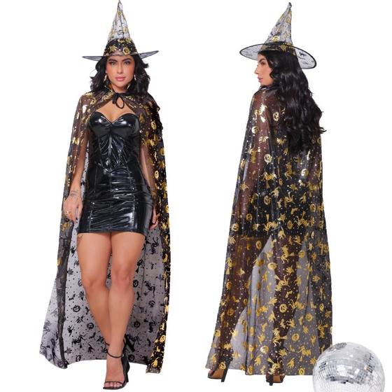 Fantasia Bruxa Halloween Dia Das Bruxa Adulto Menor preço em Fantasia Bruxa Halloween Dia Das Bruxa Adulto