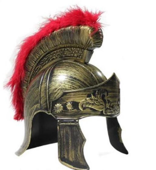 Imagem de Fantasia Capacete Soldado Romano Gladiador com Pluma