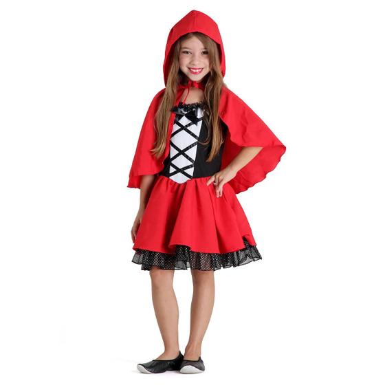 Imagem de Fantasia Chapeuzinho Vermelho Infantil Luxo Capa com Capuz Sulamericana 933396