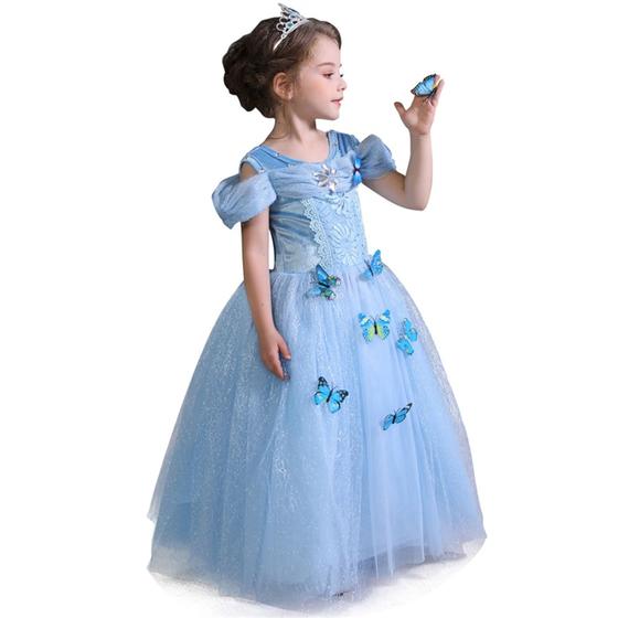 Imagem de Fantasia Cinderela Infantil Luxo Disney Princesas Tamanho 4