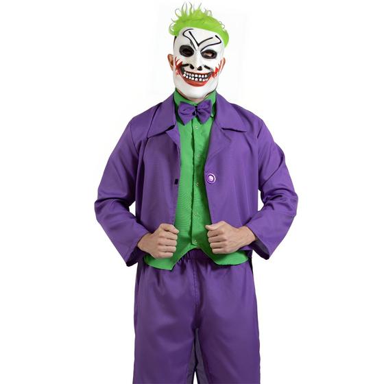 Imagem de Fantasia Coringa Adulto  Halloween Carnaval Festa Cosplay Não Acompanha Mascara