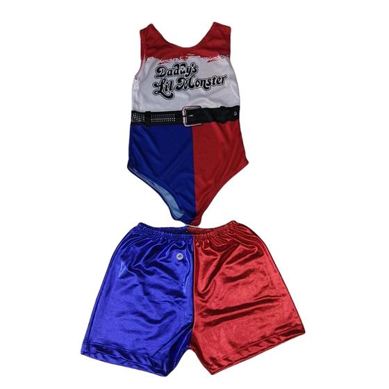 Fantasia Cosplay Heroi Roupa Da Arlequina Esquadrão Infantil FANT166 BM ...