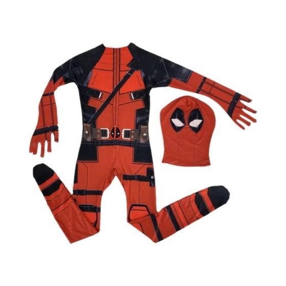 Imagem de Fantasia de Halloween Deadpool - Macacão, Máscara e Leggings para Adultos