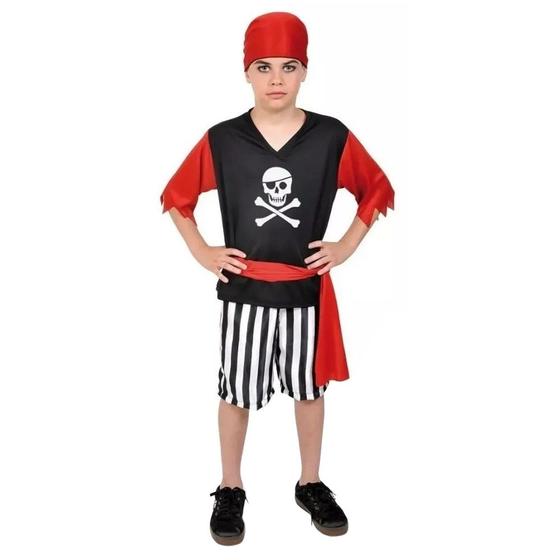Fantasia de Pirata Menino Infantil 2 a 12 anos Roupa Piratinha Menino ...