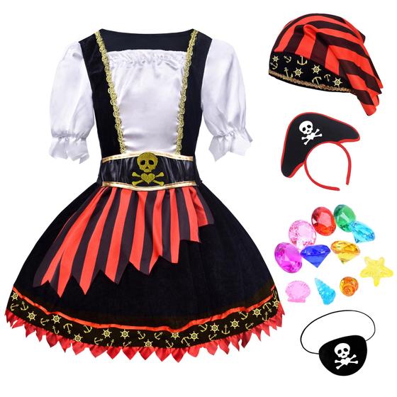Imagem de Fantasia de Pirata Princesa ZZIHAN para Menina (2-3 anos) com Acessórios
