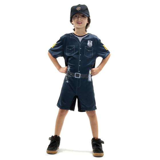 Imagem de Fantasia de Policial Infantil Curto Roupa de Polícia com Boné Sulamericana 910115