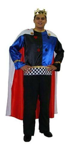 Fantasia De Rei De Copas Luxo Masculino Adulto Carnaval - Fantek ...