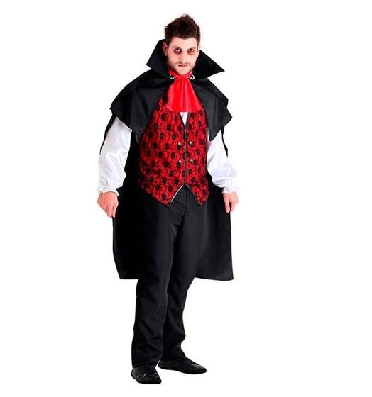 Fantasia de Vampiro Adulto Twilight Luxo de Halloween Com Capa e Jabo ...