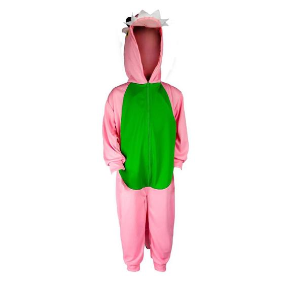 Imagem de Fantasia Dinossauro Kigurumi Rosa Infantil Macacão