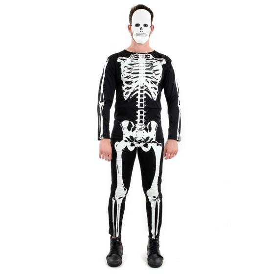 Fantasia Esqueleto Masculino Adulto - Halloween - Fantasia - Magazine Luiza