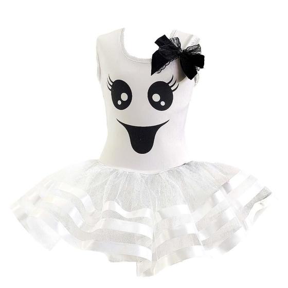 Imagem de Fantasia Fantasma Vestido Halloween Infantil de Luxo