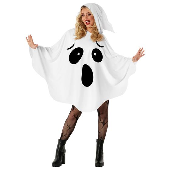 Imagem de Fantasia Ghost Morph Ghost para mulher adulta Poncho de Halloween