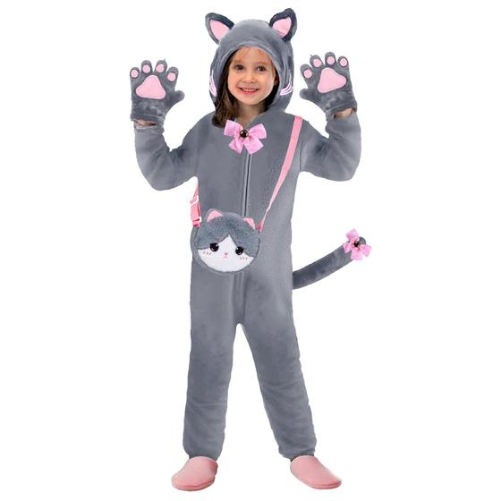 Imagem de Fantasia Gifts2U Halloween Cat para meninas com orelhas, cauda e 