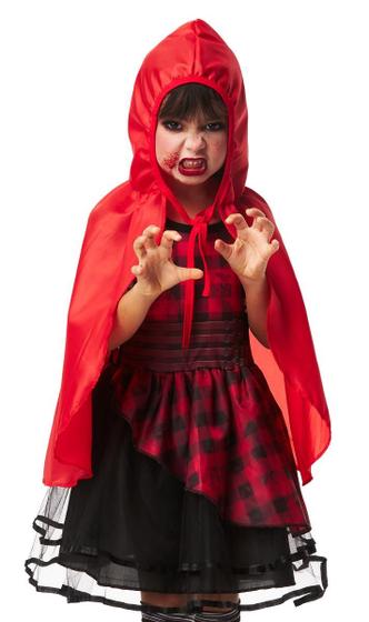 Imagem de Fantasia Halloween Infantil Chapeuzinho Vermelho Lobinha Mal