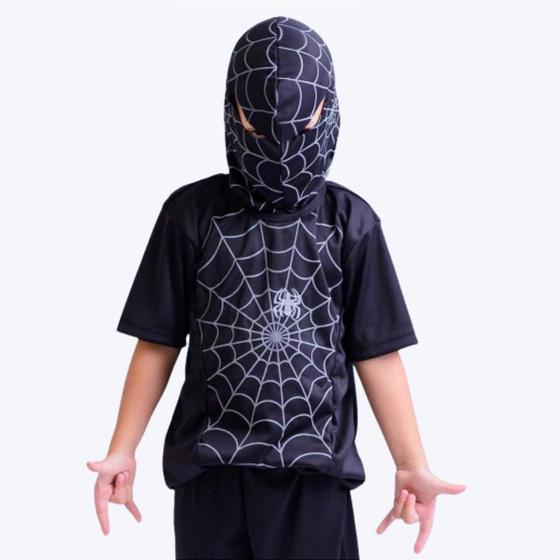 Imagem de Fantasia Homem-Aranha Preto Infantil Menino Muvile 5362