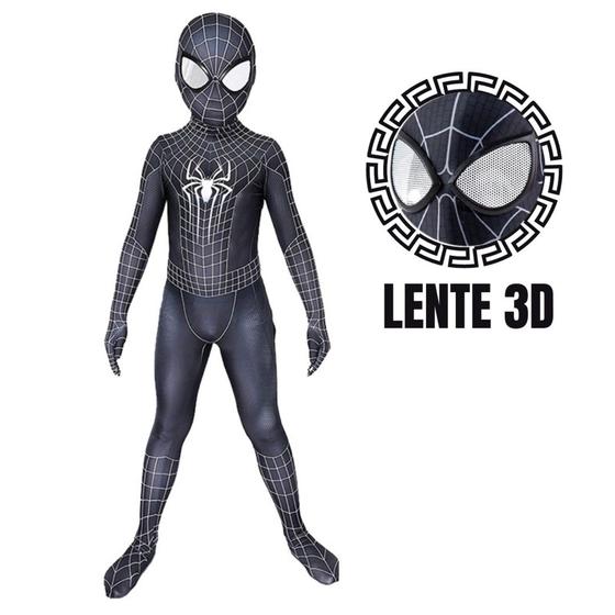 Imagem de Fantasia Homem Aranha Simbionte Cosplay Infantil Bodysuit Elastano