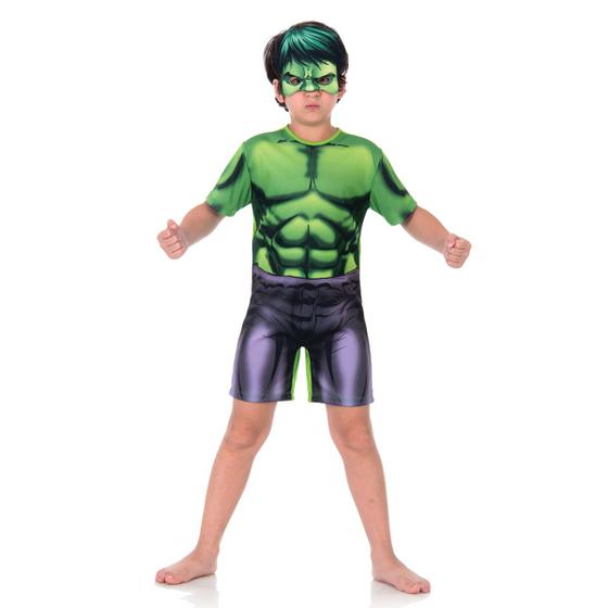Imagem de Fantasia Hulk Infantil Curto Original com Máscara - Vingadores - Marvel