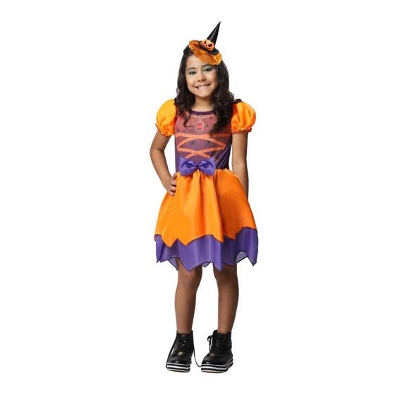 Imagem de Fantasia Infantil Bruxa Laranja Sarah