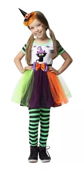 Imagem de Fantasia Infantil Bruxinha Ludmila Halloween Dia Das Bruxas