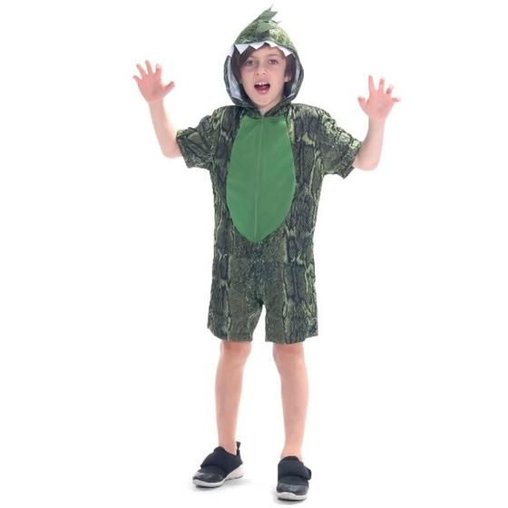 Imagem de Fantasia Infantil Dinossauro Rex Kigurumi Menino Verde