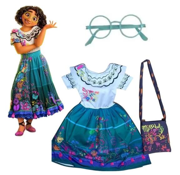 Fantasia Infantil Encanto Mirabel Com Bolsa e Óculos ...