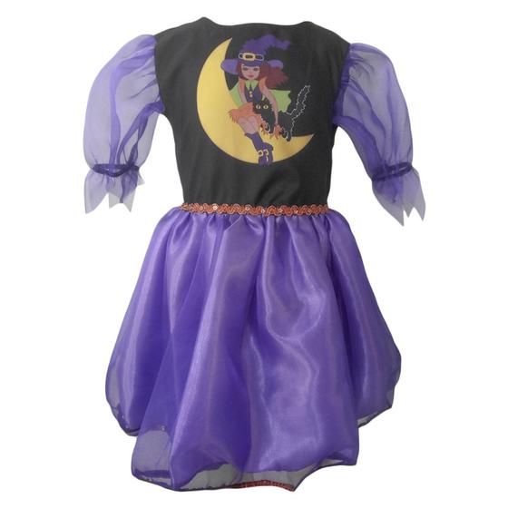 Imagem de Fantasia Infantil Halloween Bruxinha Janjan Vestido