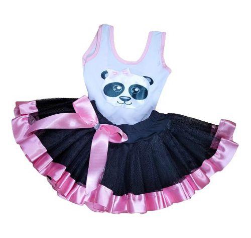 Imagem de Fantasia Infantil Halloween Carnaval Panda Com Saia De Tulê