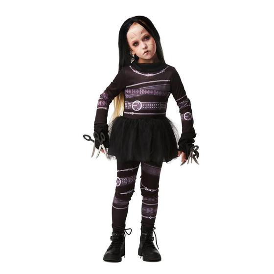 Imagem de Fantasia Infantil Halloween de Terror pra Menina Mãos de Tesoura