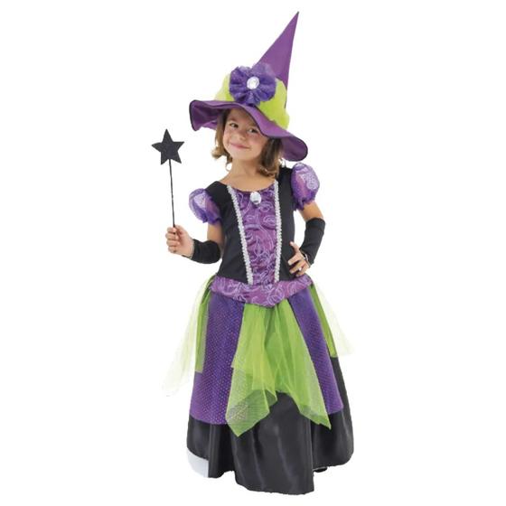 Imagem de Fantasia Infantil Halloween Princesa Bruxinha com Luvas