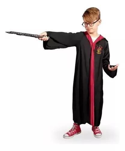 Imagem de Fantasia Infantil Harry Potter Com Capuz Óculos e Varinha