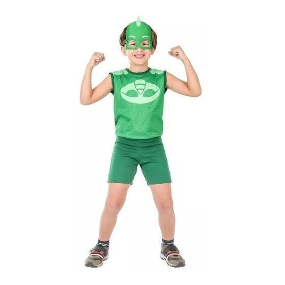 Imagem de Fantasia Infantil Lagartixo Pj Masks Verão + Mascara - Original
