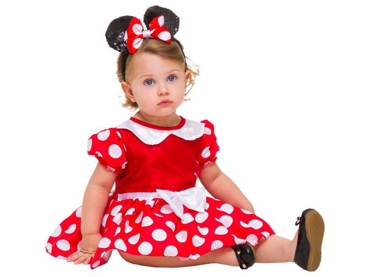 Imagem de Fantasia Infantil Minnie Vermelha Baby Tam. Único