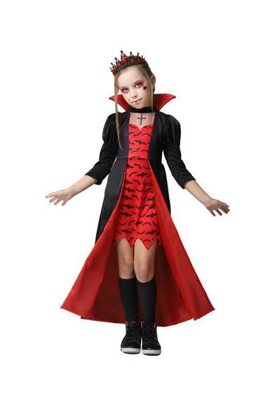 Imagem de Fantasia infantil rainha vampira bruxinha halloween festas