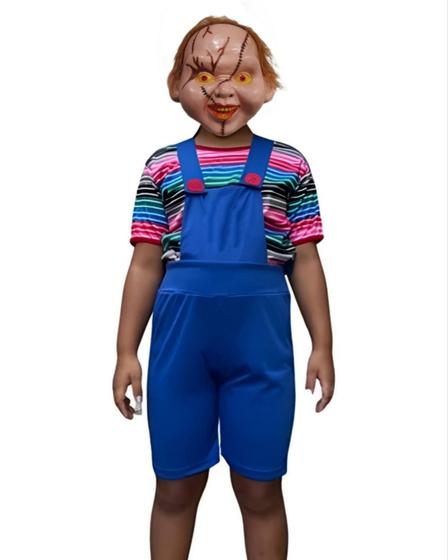 Imagem de Fantasia Infantil Roupa Chucky Boneco Com Máscara