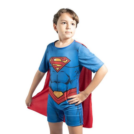 Imagem de Fantasia Infantil Super Homem Curto Com Capa Super Man
