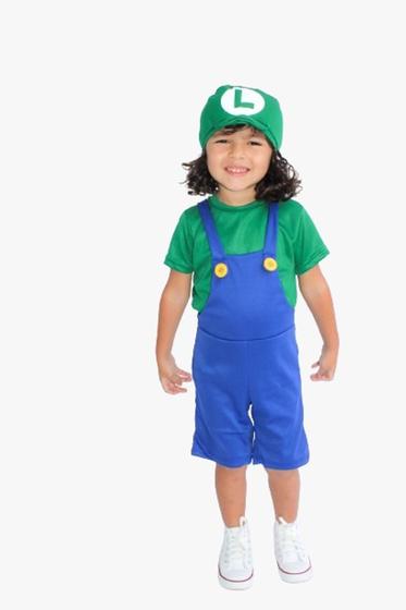 Imagem de Fantasia infantil turma do mario bros - luig