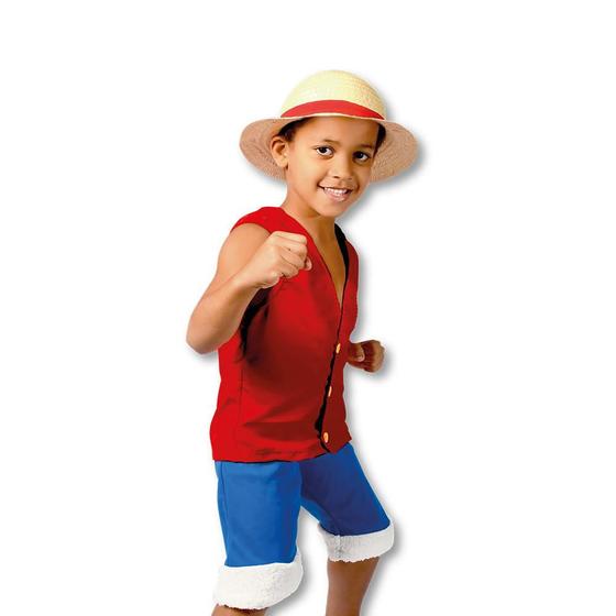 Imagem de Fantasia Luffy One Piece Infantil Cosplay Original + Chapéu