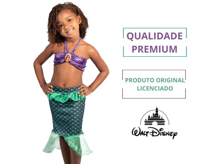 Imagem de Fantasia luxo ariel pequena sereia infantil original-disney