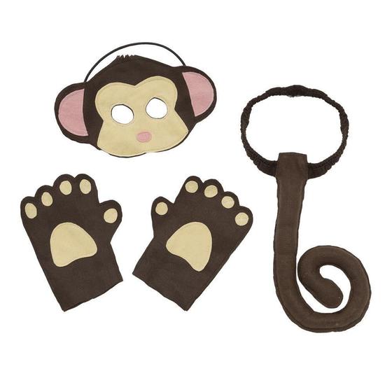 Imagem de Fantasia Macaco Infantil - Máscara, Patas e Rabo - Único