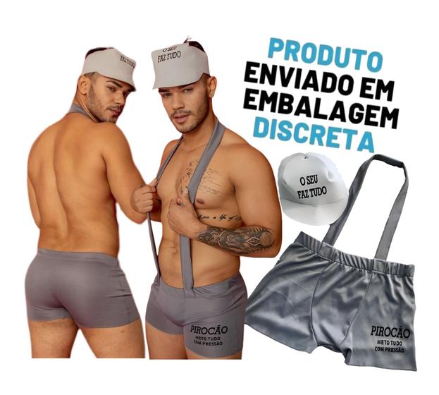 Imagem de Fantasia Masculina Adulta Boxer Bombeiro, Policial, Lobo Mau  DIVERSOS MODELOS para escolher - 34/48